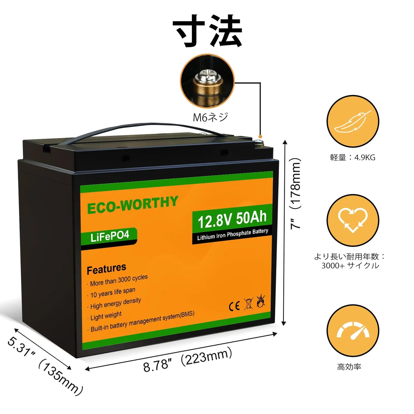 LiFePO4 12V 50Ah リン酸鉄リチウム電池_3