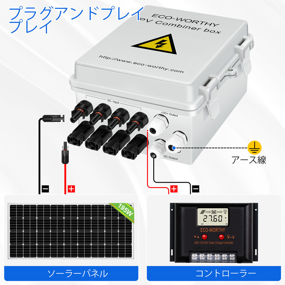 ソーラーパネルシステム用の4*10Aサーキットブレーカーを備えた4ストリングPVコンバイナボックス_9