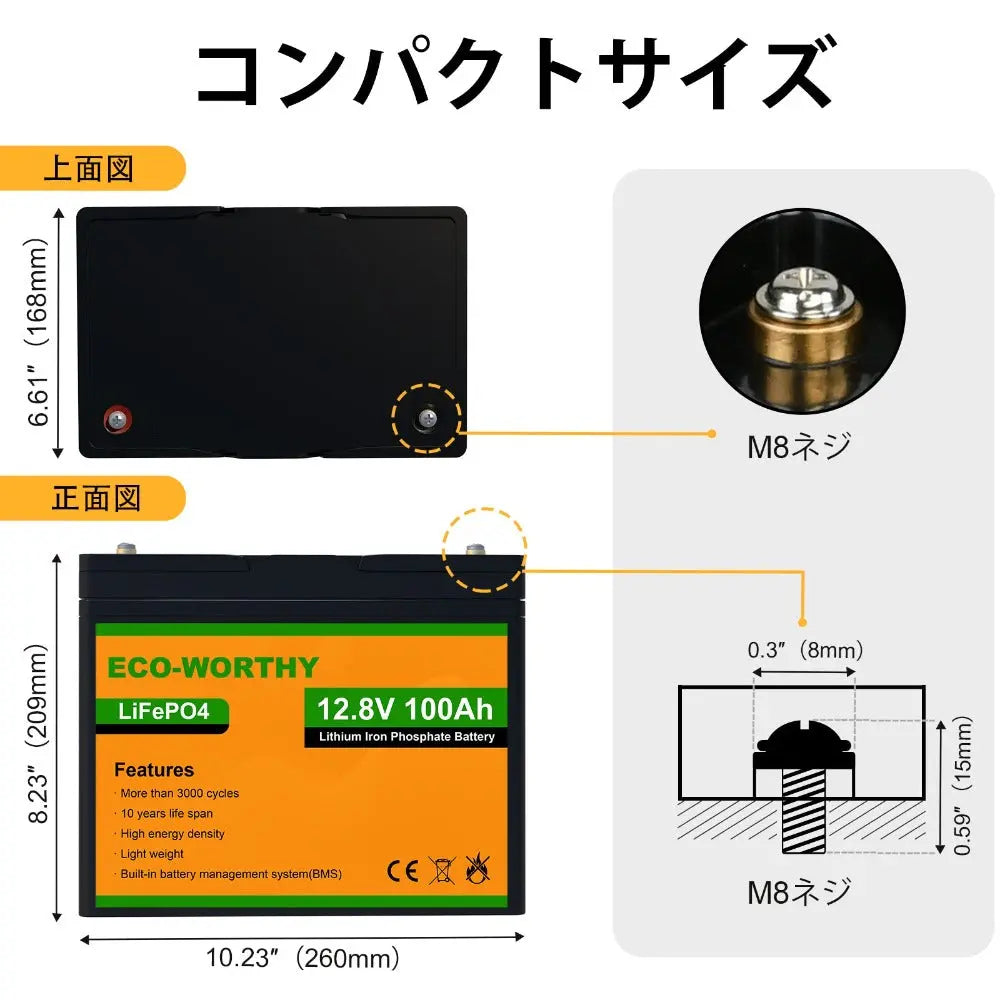 LiFePO4 12V 100Ah リン酸鉄リチウム電池_11