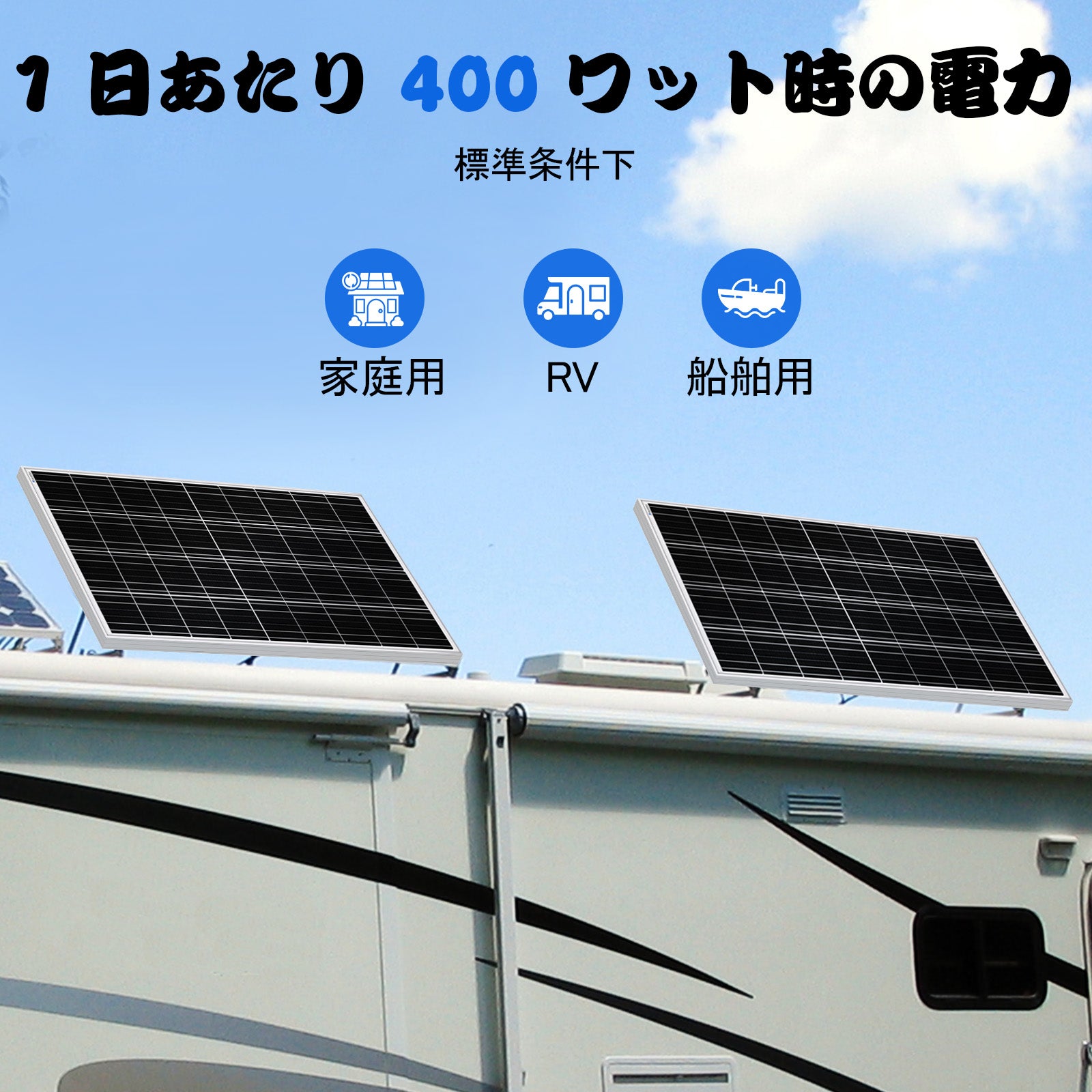 【開封済・未使用】ECO-WORTHY ソーラーパネル　100W　太陽光チャージ 100W 12V 単結晶ソーラーパネル| ECO-WORTHY – eco-worthy-jp