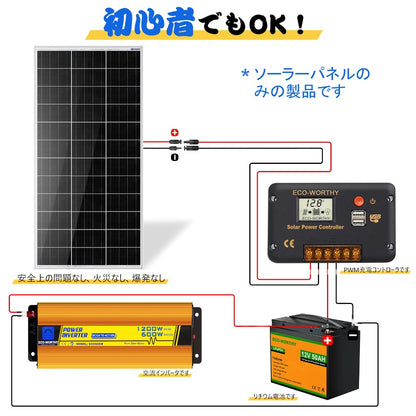 195W 12V 単結晶ソーラーパネル_6
