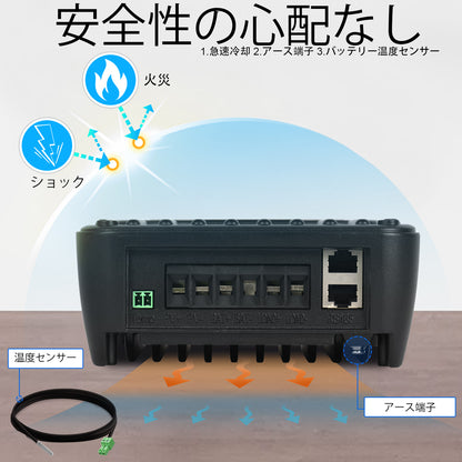 40A MPPT OLED ディスプレイ ソーラー充電コントローラ レギュレータ 12V/24V オートスイッチ_7