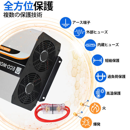 3000W オフグリッド純正正弦波インバーター 24V ～ 110V 