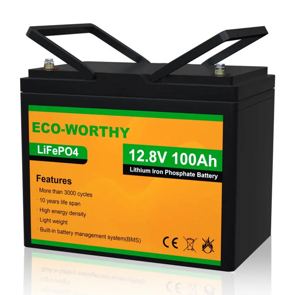 ⭐️リン酸鉄リチウムイオンバッテリー 12v 100ah 1280Wh 1 LiFePO4 12V 100Ah リン酸鉄リチウム電池 | ECO-WORTHY – eco-worthy-jp